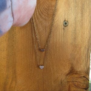 Heart Charm Necklaces Set Of (2) Necklaces Included Cute Dainty Women’s Jewelry
